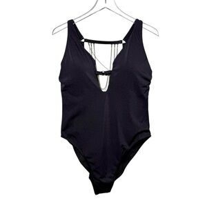 NEW Swimsuits For All x Ashley Graham Black Chain Women’s One Piece Swimsuit 16